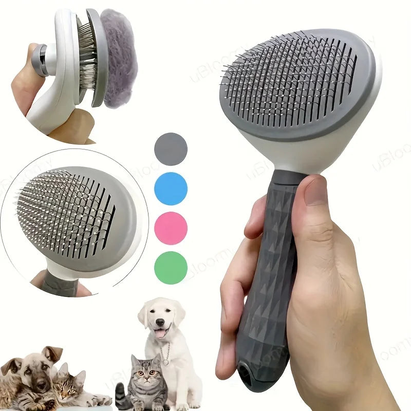 Pet Hair Remover Comb | One-Click Self-Cleaning Brush for Dogs & Cats